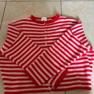Things Between Red and Pink Striped Cardigan